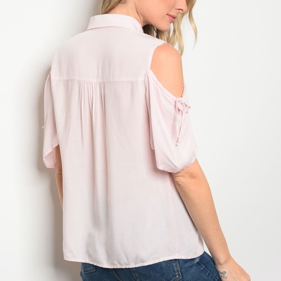 3/4 Sleeve Button Up Blouse - Picture 2 of 2